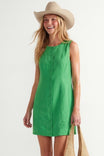 Sleeveless Button-front Mini Shift Dress