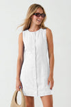 Sleeveless Button-front Mini Shift Dress