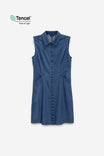 Sleeveless Denim Collared Mini Dress