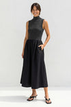Sleeveless Mock Neck Maxi Dress