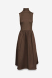 Sleeveless Mock Neck Maxi Dress