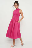 Sleeveless Mock Neck Maxi Dress