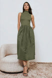Sleeveless Mock Neck Maxi Dress