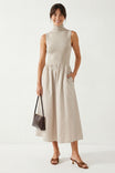 Sleeveless Mock Neck Maxi Dress