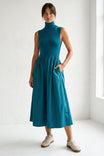 Sleeveless Mock Neck Maxi Dress