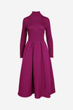 Mock Neck Long Sleeve Midi Dress