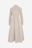 Mock Neck Long Sleeve Midi Dress