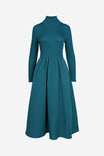Mock Neck Long Sleeve Midi Dress