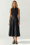 Sleeveless Midi Shirt Dress