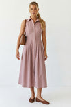 Sleeveless Midi Shirt Dress