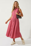 Sleeveless Midi Shirt Dress