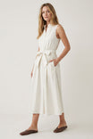 Sleeveless Belted Maxi Shirt Dress