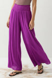 Smocked Waist Wide Leg Pant