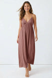 Open Back V Neck Maxi Dress