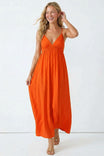 Open Back V Neck Maxi Dress
