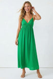 Open Back V Neck Maxi Dress
