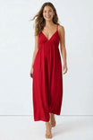 Open Back V Neck Maxi Dress