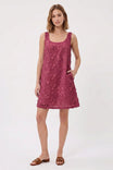 3d Embroidered Sleeveless Mini Shift Dress