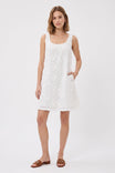 3d Embroidered Sleeveless Mini Shift Dress