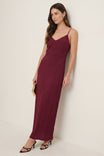Textured Satin Slip Maxi Dress