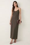 Textured Satin Slip Maxi Dress