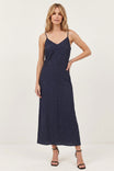 Textured Satin Slip Maxi Dress