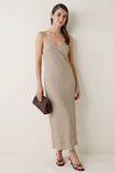 Textured Satin Slip Maxi Dress