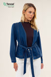 Deep V Tencel™ Jacket With Waist Tie