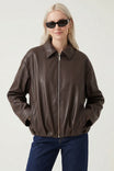 Vegan Leather Bomber Jacket