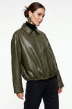 Vegan Leather Bomber Jacket