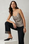 Cutout Hem Straight Leg Pants