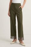 Cutout Hem Straight Leg Pants