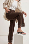 Cutout Hem Straight Leg Pants