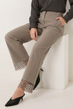 Cutout Hem Straight Leg Pants