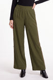 Side Cutout Trim Straight Leg Pants