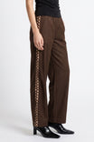 Side Cutout Trim Straight Leg Pants