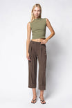 Pleated Trousers With Clasp Enclosure