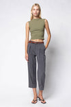 Pleated Trousers With Clasp Enclosure