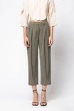 Pleated Trousers With Clasp Enclosure