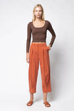 Pleated Trousers With Clasp Enclosure