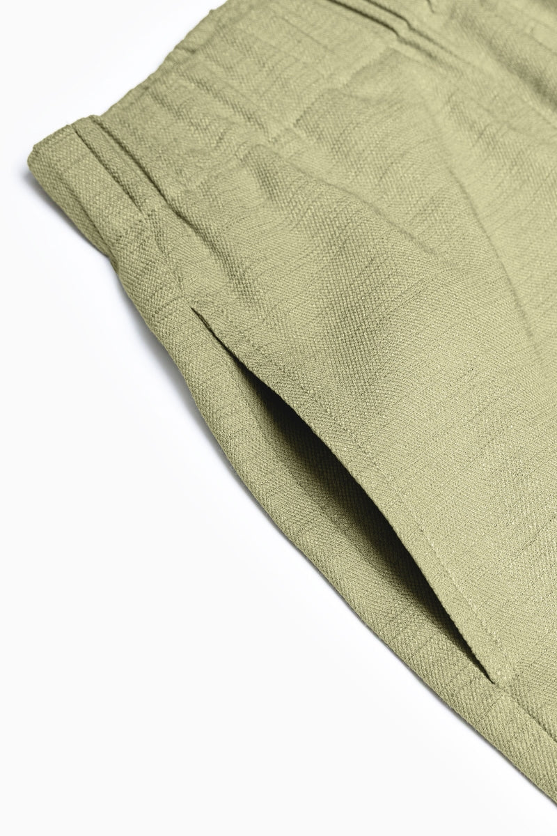 Women's Casual Linen Look Two-Piece Set with Relaxed Shirt and Buttoned Shorts