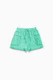 Relaxed Satin Shorts With Oversized Pockets