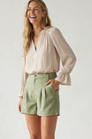 High-waisted Pleat Detail Woven Shorts