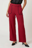 Whipstitch Detail Pull-on Pants