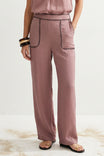 Whipstitch Detail Pull-on Pants