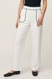 Whipstitch Detail Pull-on Pants