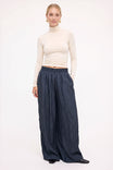 Textured Satin Wide Leg Pants
