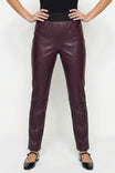 Ribbed Waist Faux Leather Legging