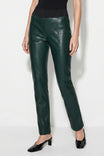 Ribbed Waist Faux Leather Legging