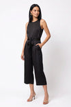 Sleeveless Wide-leg Jumpsuit With Tie Waist Belt